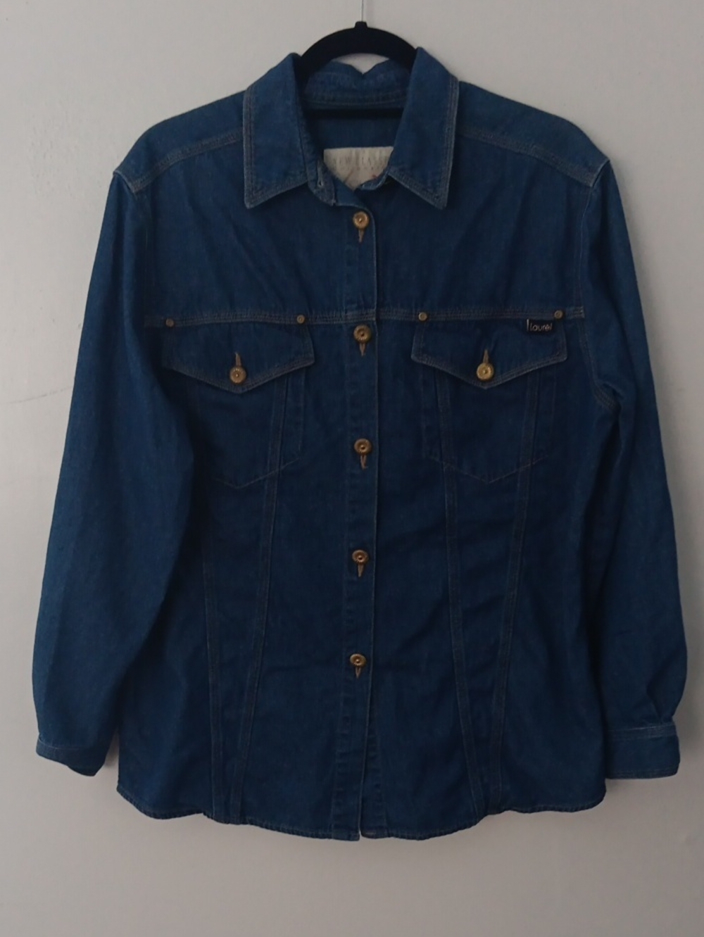 Laurél New Classic Collection Denim Button-Up Shirt Made In Italy #3607